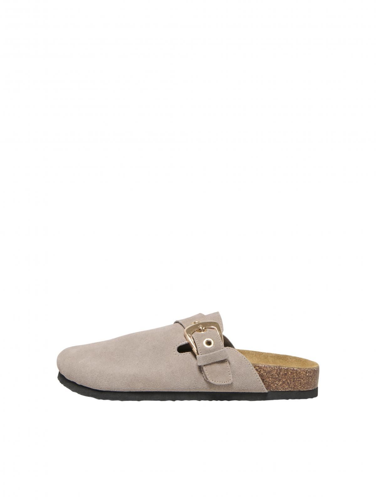 온리 레더 컴포트 버클 뮬 슬리퍼 15340959_113 GREY / TAUPE GRAY - 상품 이미지