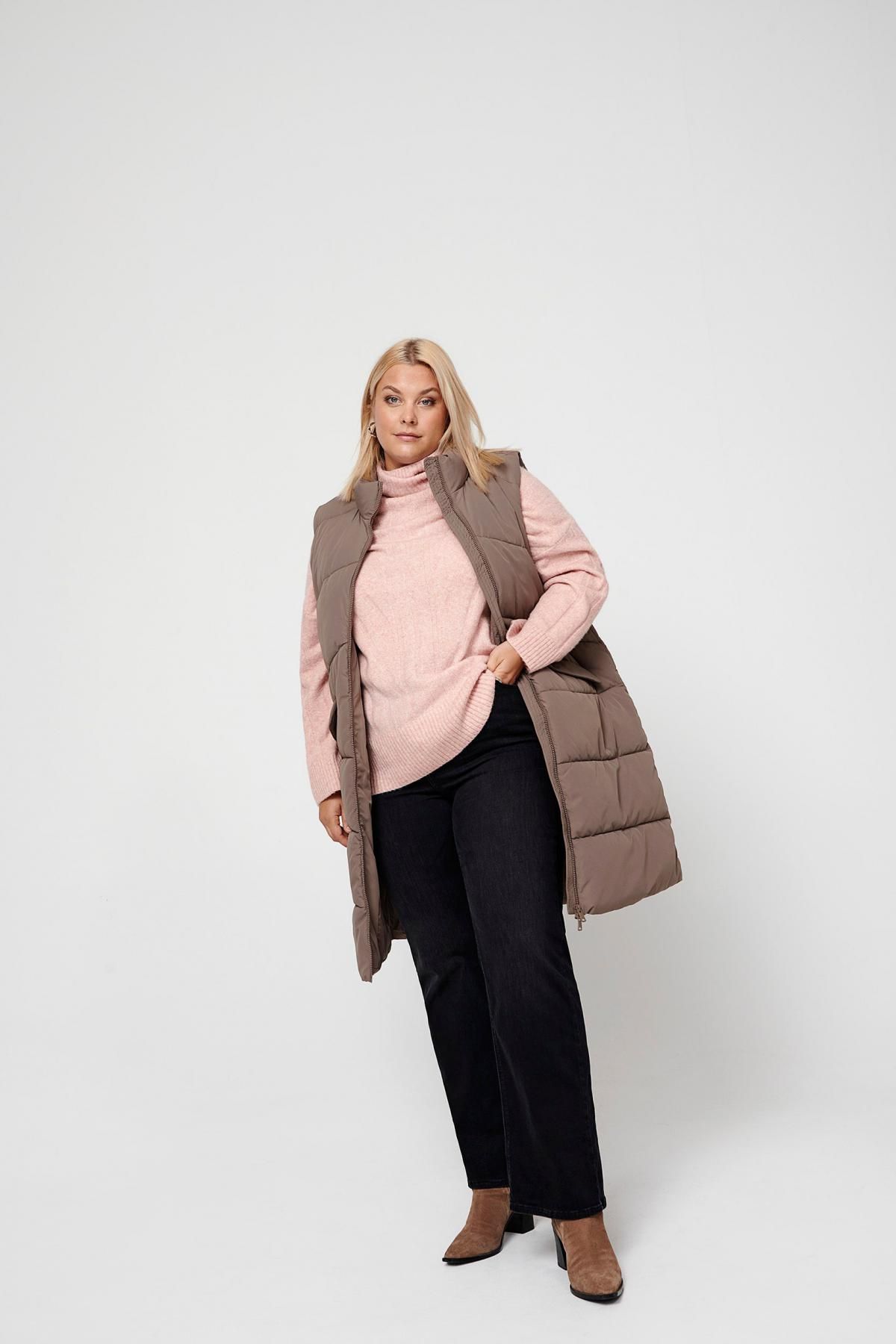 온리 롱 패딩 베스트 프리미엄 심플 15323268_120 GREY / WALNUT - 상세 이미지 2