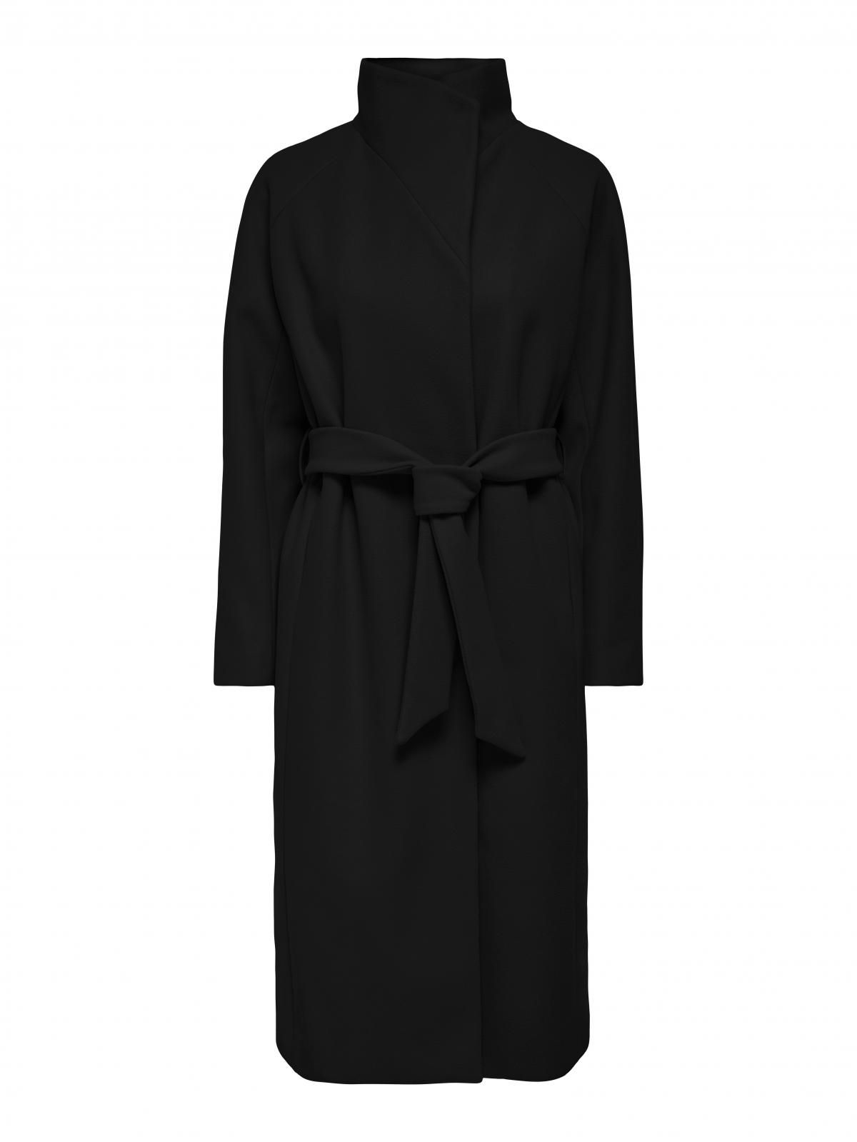 온리 블랙 하이넥 롱 벨트 코트 15234634_2161_993937 BLACK / BLACK - 상세 이미지 3