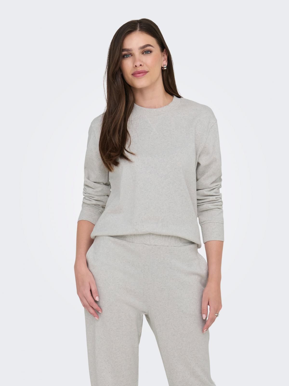 제이디와이 미니멀 라운드넥 소프트 스웨트셔츠 15353417_122_1214594 GREY / OATMEAL - 상품 이미지