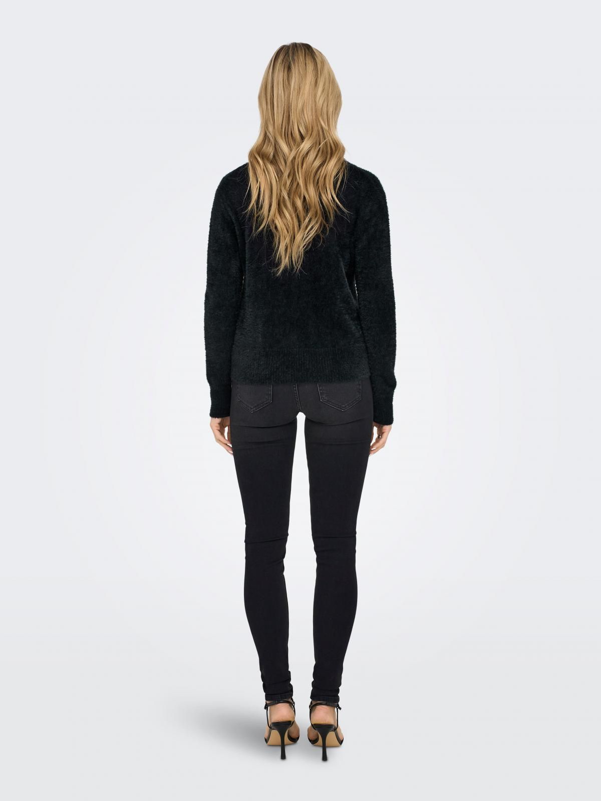 온리 브이넥 소프트 니트 여성 브이넥 15259562_2161 BLACK / BLACK - 상세 이미지 2