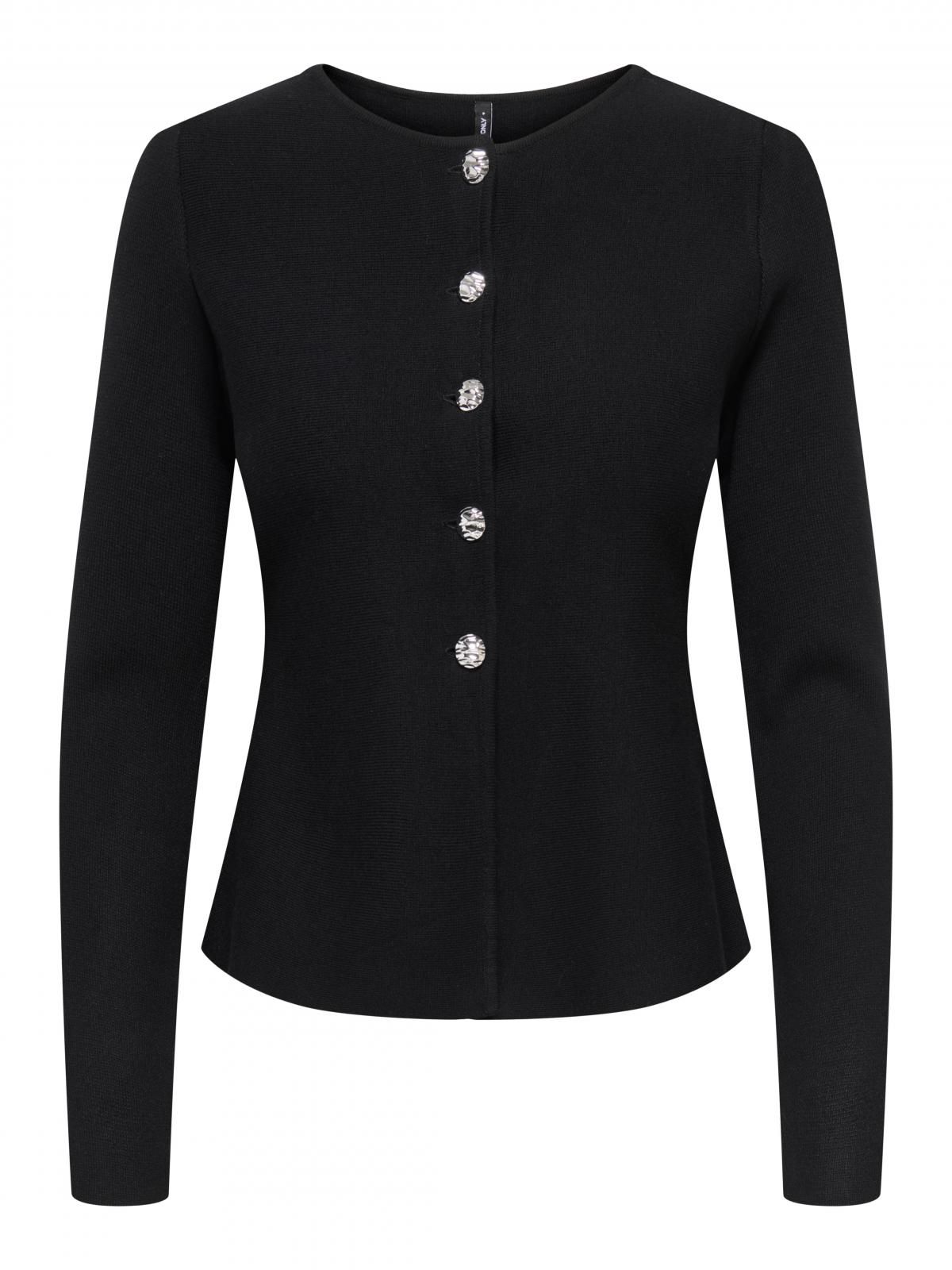 온리 테크니컬 라운드넥 버튼 카디건 블랙 15364267_2161_1237856 BLACK / BLACK - 상세 이미지 3