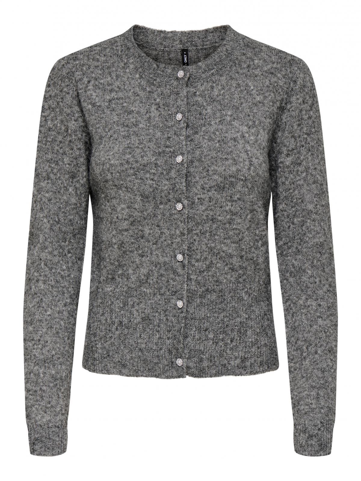 온리 플렉서블 라운드넥 니트 카디건 15366477_2382_1244338 GREY / MEDIUM GREY MELANGE - 상품 이미지