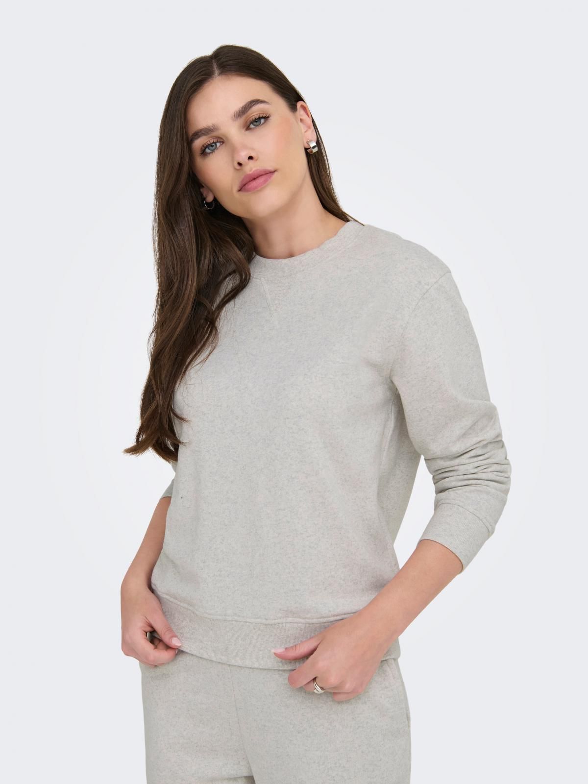 제이디와이 미니멀 라운드넥 소프트 스웨트셔츠 15353417_122_1214594 GREY / OATMEAL 이미지 6