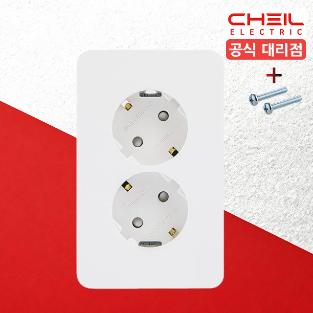 제일전기 디아트 전등 스위치 2구 단로 화장실 환풍기 커버 매립 화이트 이미지 8