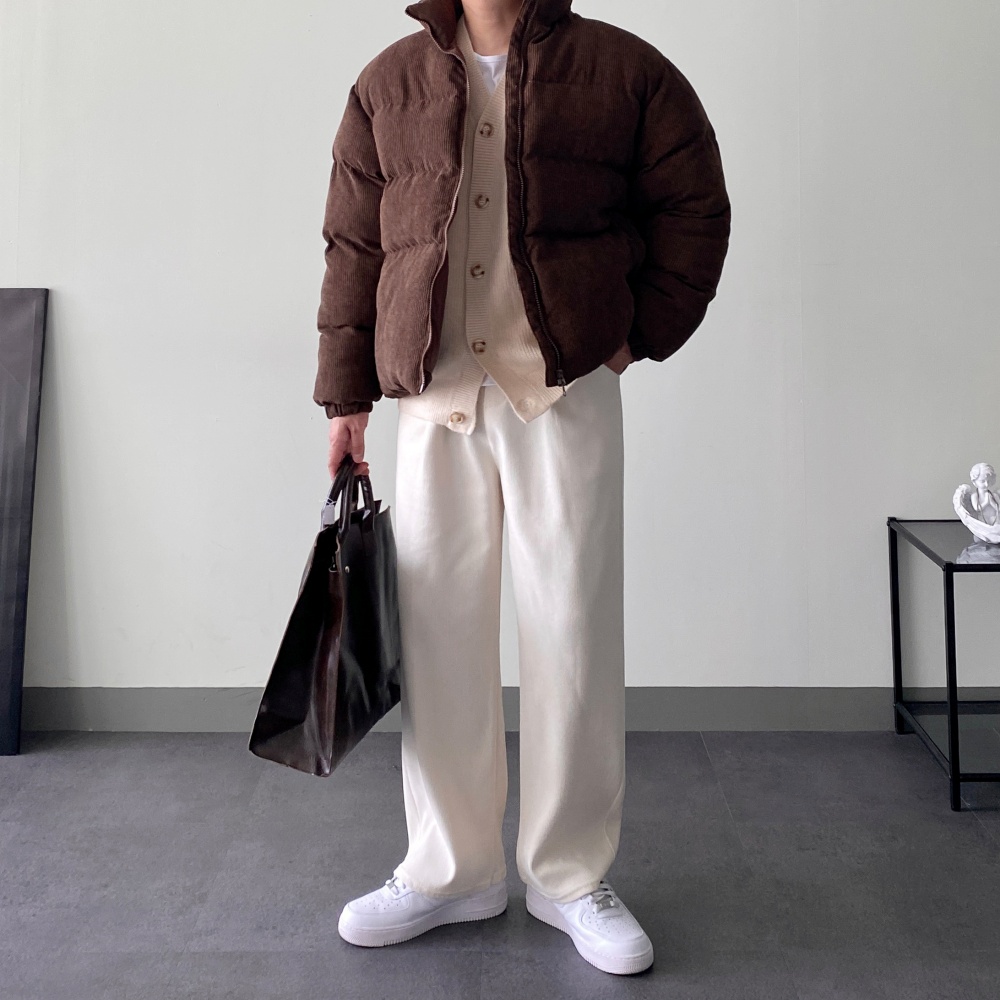 1+1 코듀로이 와이드팬츠 반밴딩 세미와이드 원턱 골덴 밴딩슬랙스 이미지 6