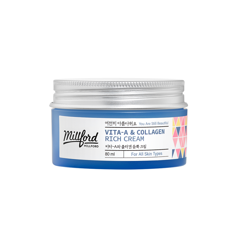 밀포드 비타민 A 콜라겐 듬뿍 주름개선 판테놀 수분 크림 80ml - 상품 이미지