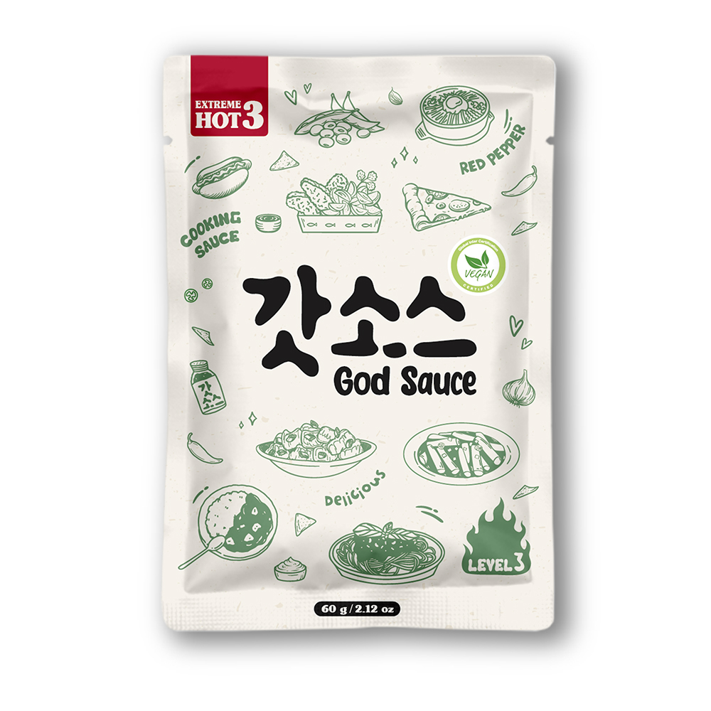 비건 갓소스 2단계 매운맛 1팩 60g 지퍼락 / 맛 선택가능 떡볶이소스 - 상세 이미지 3