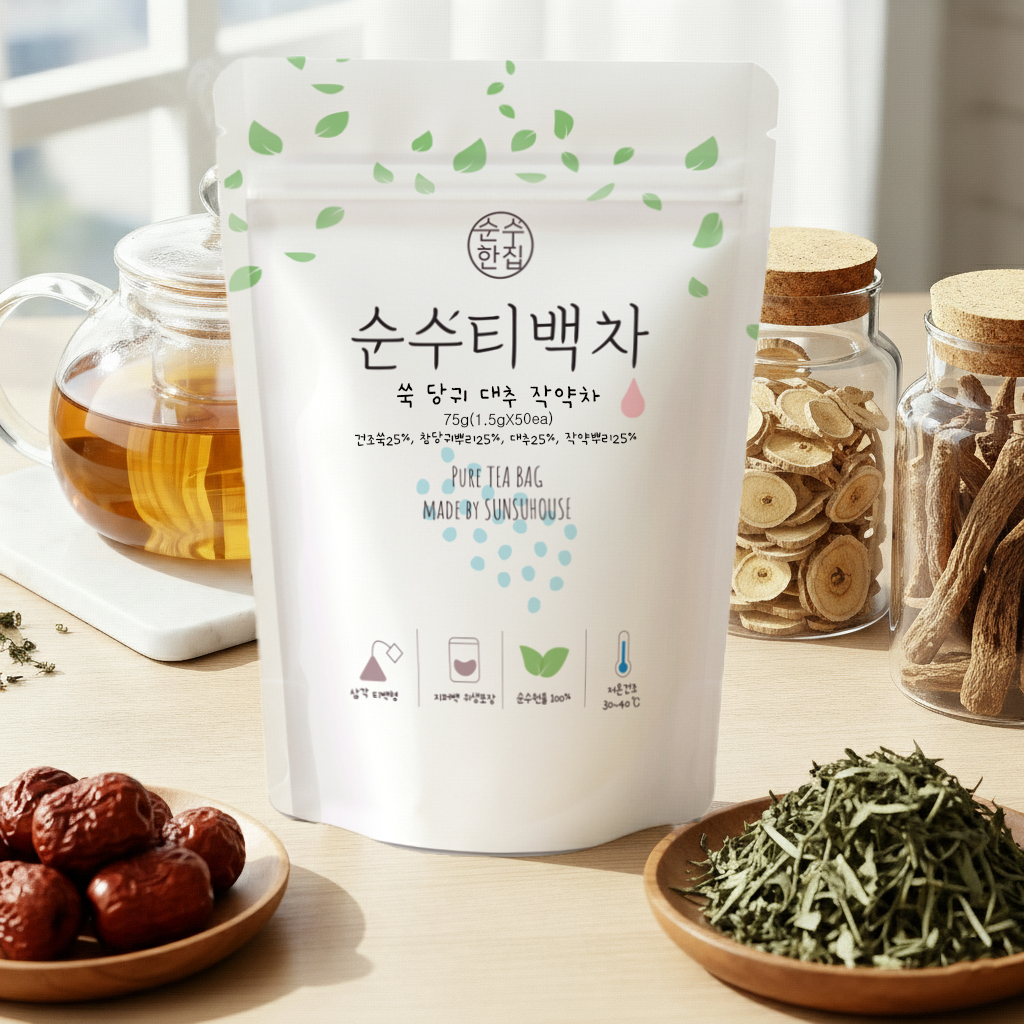 1+1 티백 50개입 쑥차 당귀차 대추작약차 이미지 1