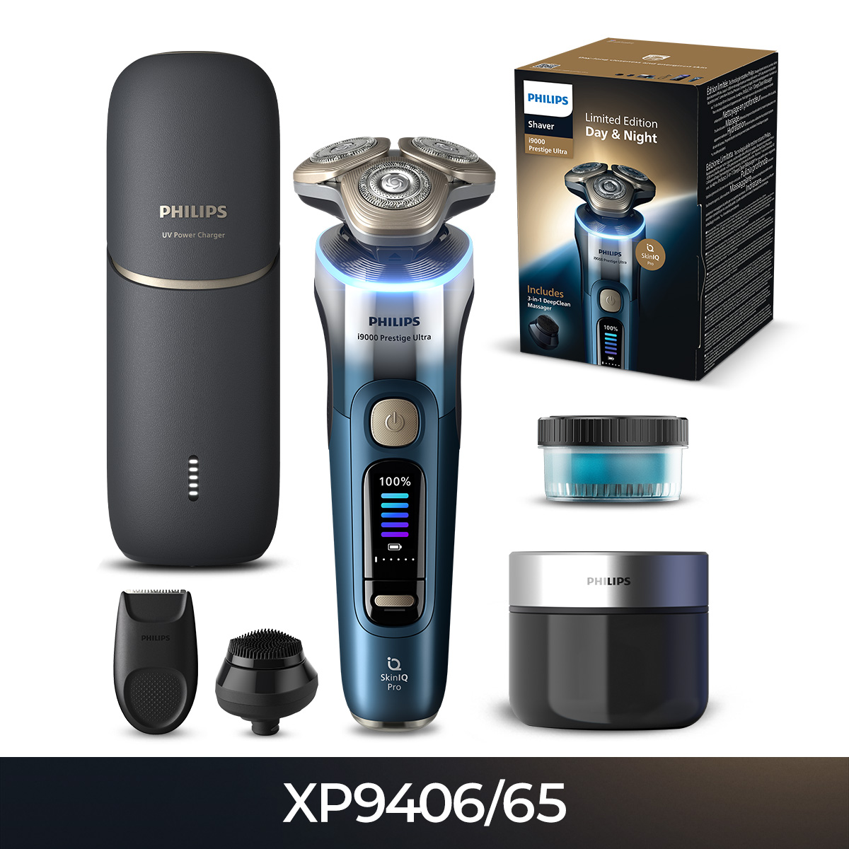 필립스 i9000 시리즈 프레스티지 울트라 전기면도기 UV 충전기 구성 이미지 3