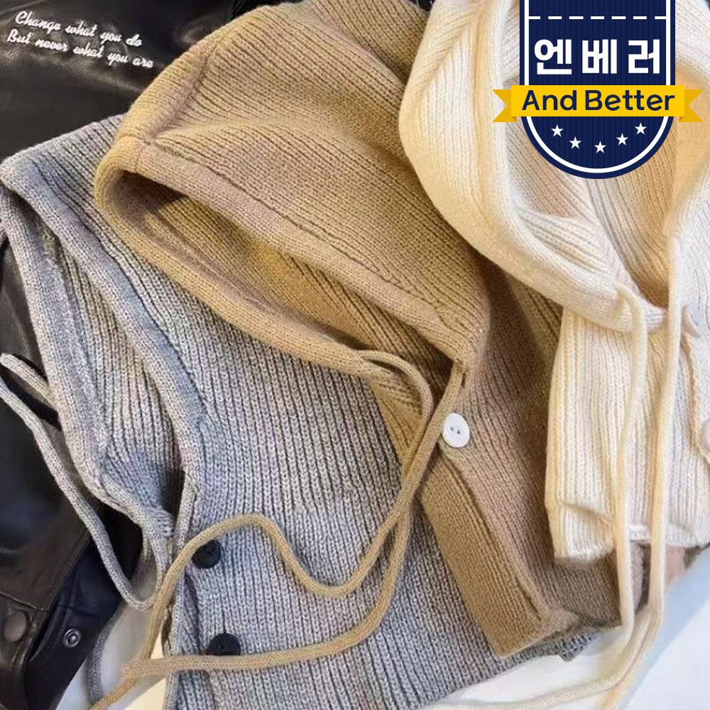 바라클라바 후드 넥워머 방한 니트 모자 겨울 러닝 니트 여성 워머 이미지 6