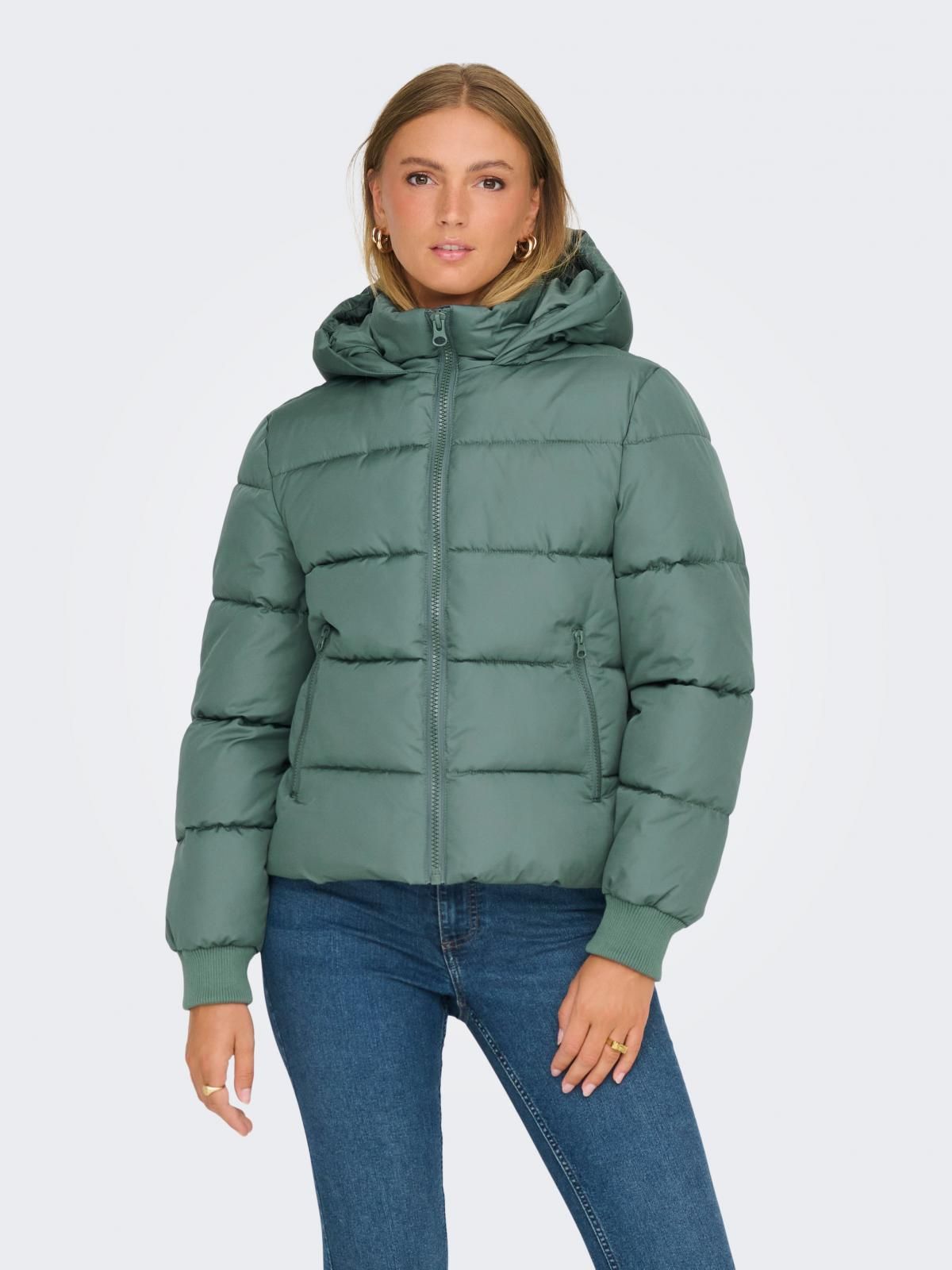 제이디와이 테크니컬 숏 패딩 재킷 후드 15335273_1469 GREEN / BALSAM GREEN - 상품 이미지