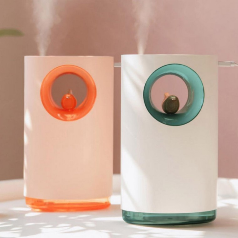 탁상용가습기 가정용 사무실 USB 새소리 무드등 가습기 400ML