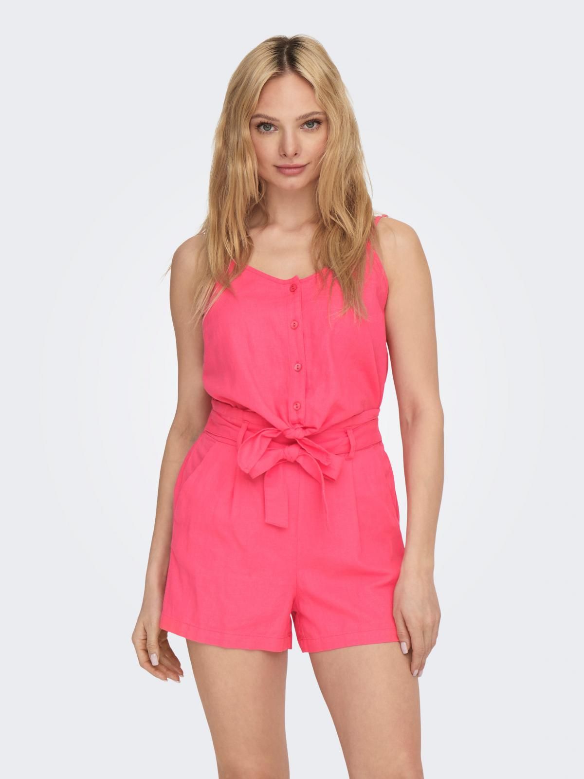 온리 크롭 버튼 브이넥 매듭 스트랩 탑 15255161_784 ROSE / CAMELLIA ROSE - 상세 이미지 2