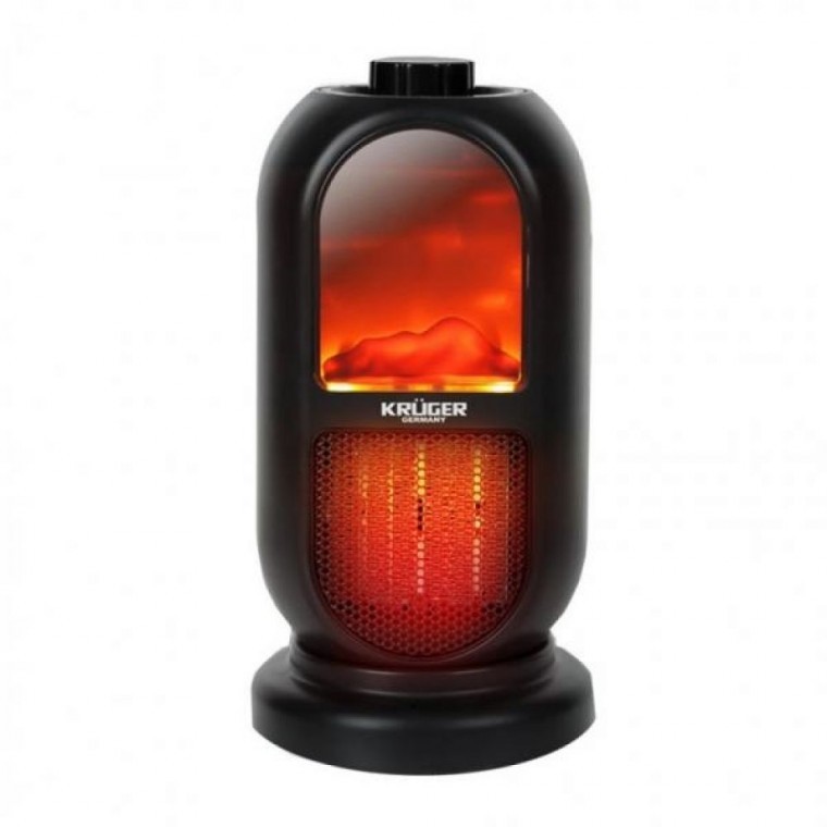 탁상용 전기히터 온풍기 미니 크루거2414 PTC 플래임 - 상품 이미지
