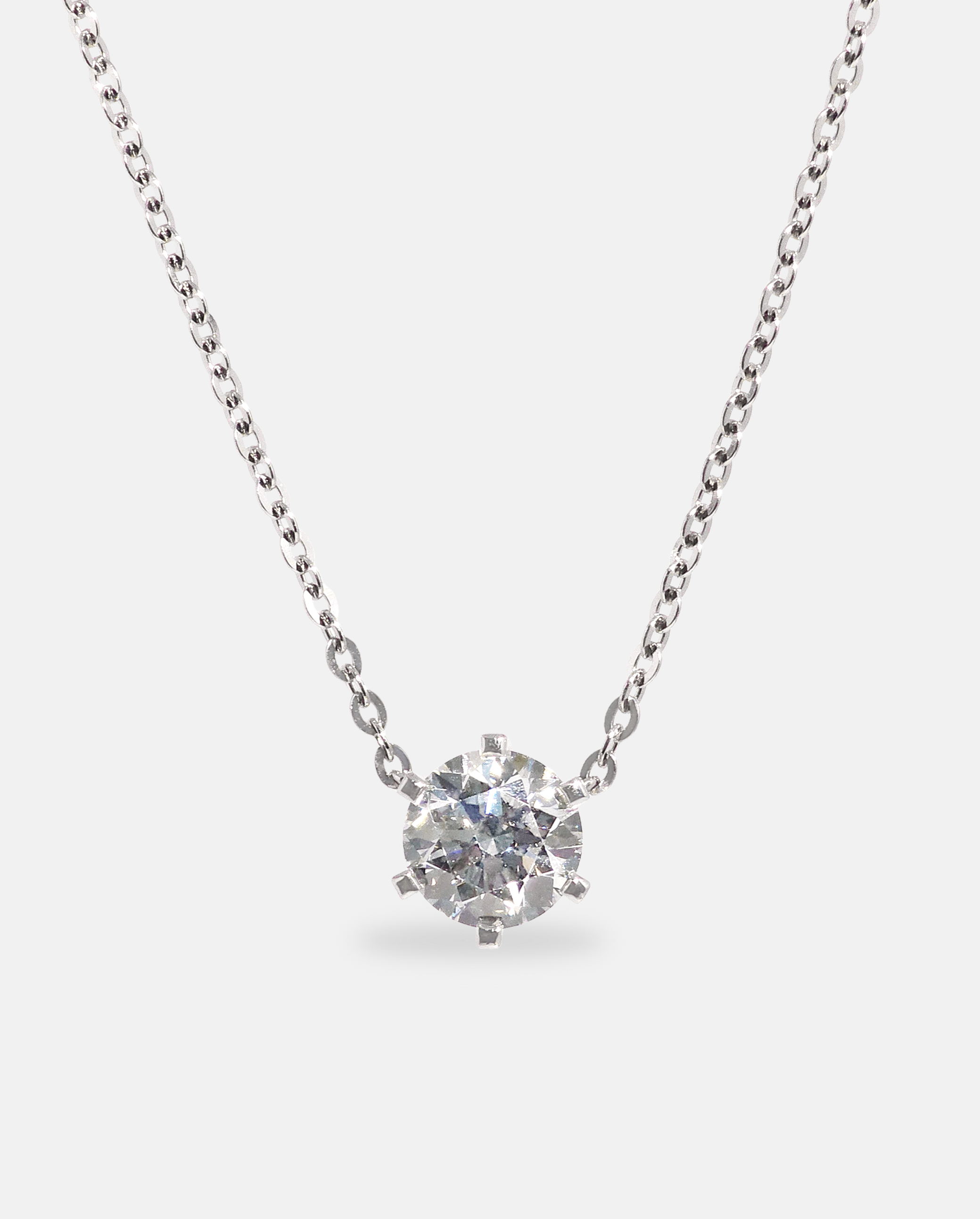 2캐럿 랩다이아 목걸이 일체형 6프롱 IGI 랩다이아몬드 D컬러 14k 18k - 메인 이미지
