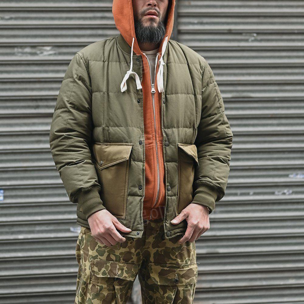 브론슨 BRONSON 라이너 재킷 다운 박스 퀼팅 육군 녹색 S - 상품 이미지
