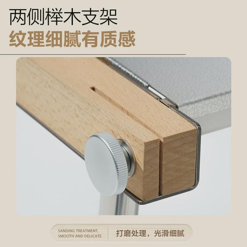 캠핑 의자 파라솔 테이블 안정적인 프레임 스테인레스 접이식 다용도 접이식 테이블 L - 상세 이미지 5