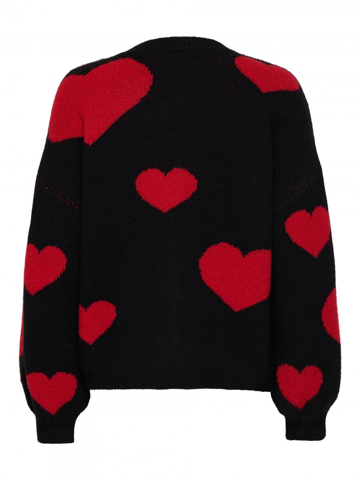 온리 러블리 하트 라운드넥 니트 카디건 15366527_2161_1246669 BLACK / BLACK - 상세 이미지 5
