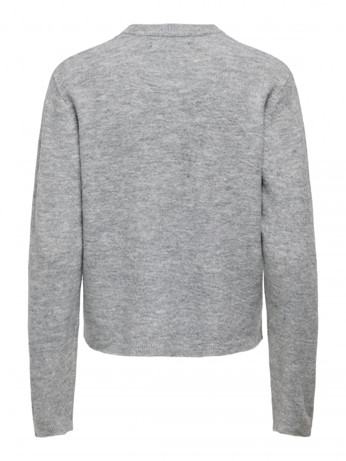 온리 라운드넥 베이직 소프트 카디건 15368980_2382 GREY / MEDIUM GREY MELANGE - 상세 이미지 5