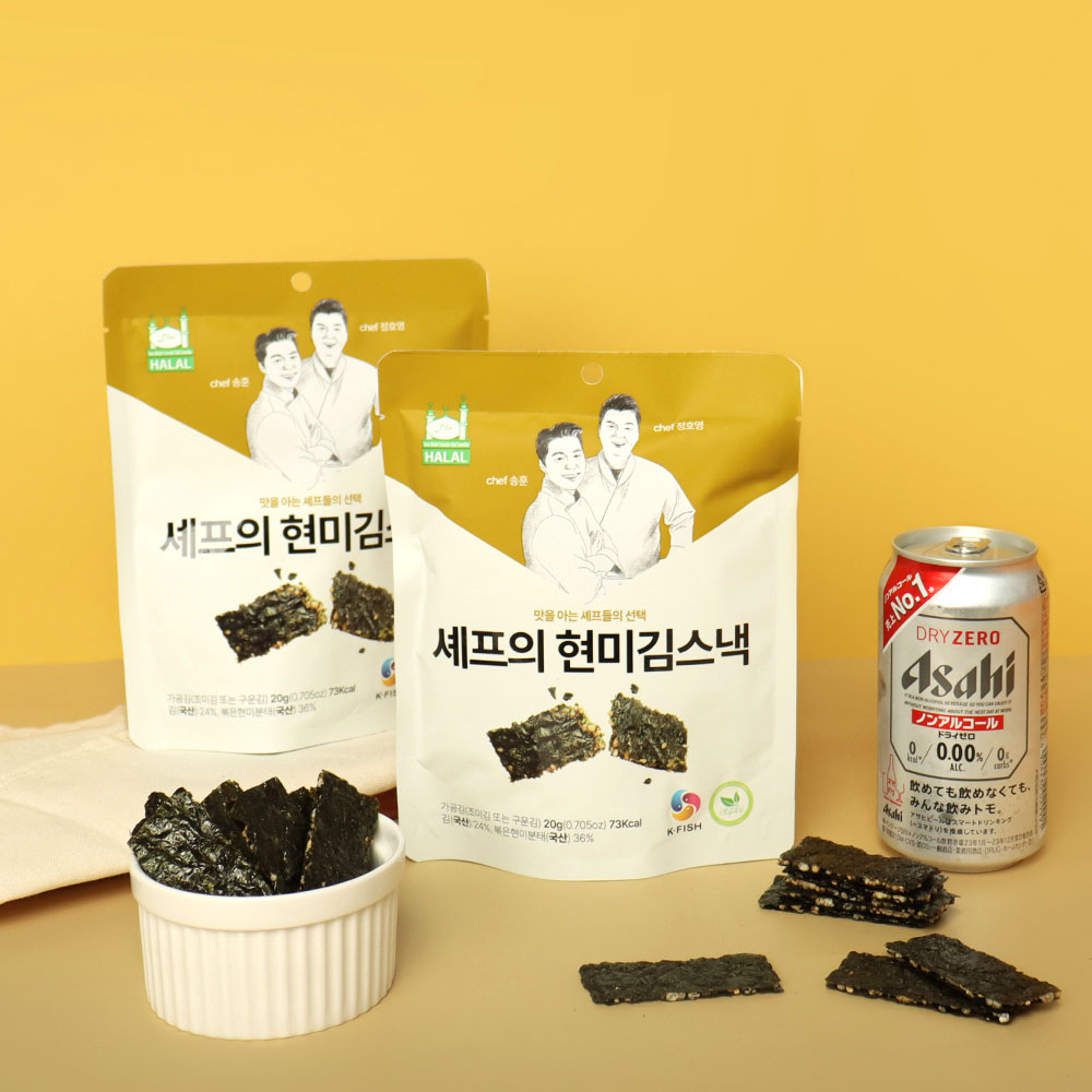 1+1 제주 우도땅콩 김스낵 셰프의 현미김스낵 제주도기념품 술안주 저칼로리 간식 이미지 6