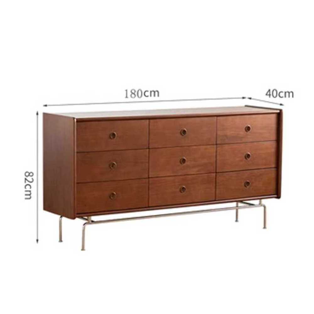 원목 서랍장 콘솔 테이블 거실 인테리어 수납 가구 120cm 6단 + 원목 - 상세 이미지 5
