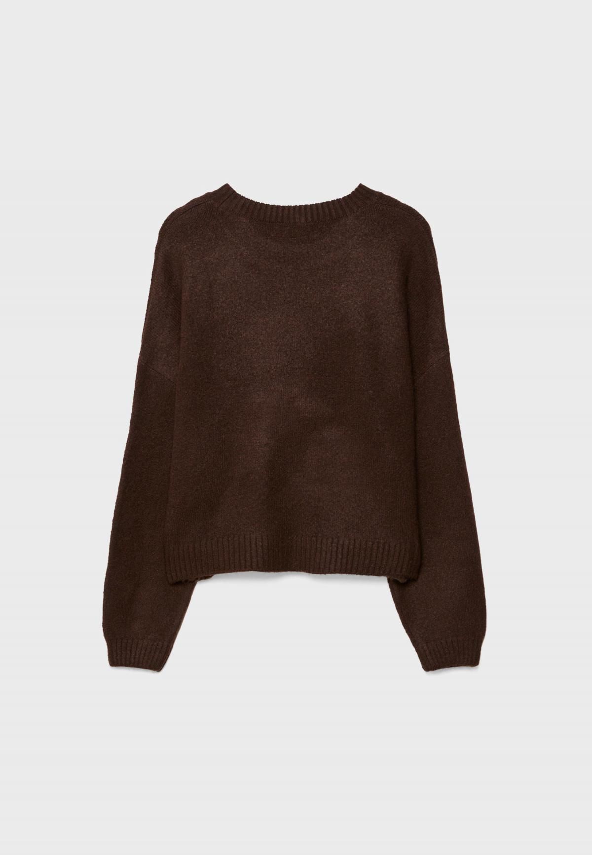 스트라디바리우스 캐주얼 인타르시아 베어 라운드넥 니트 5151/135 BROWN - 상세 이미지 2