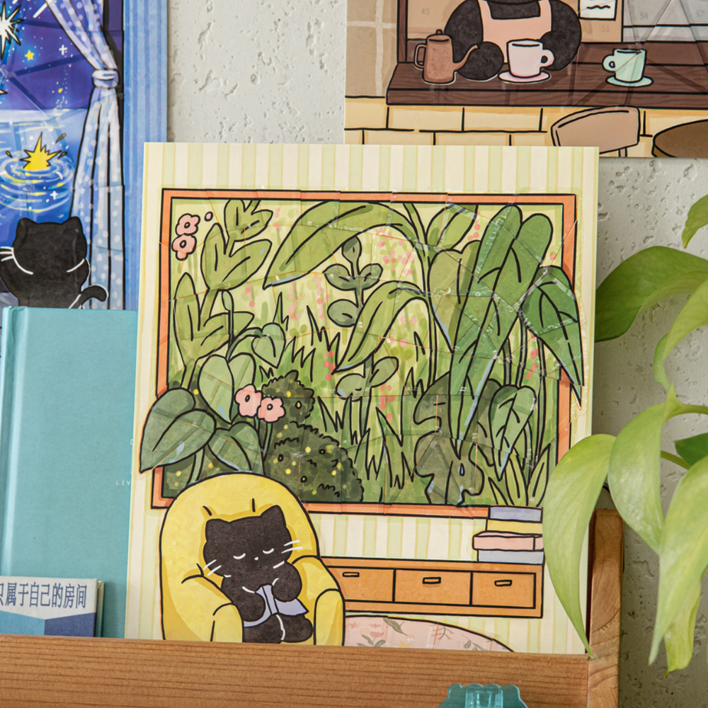 3d스티커 방꾸미기 퍼즐 대형 고양이커피 이미지 4
