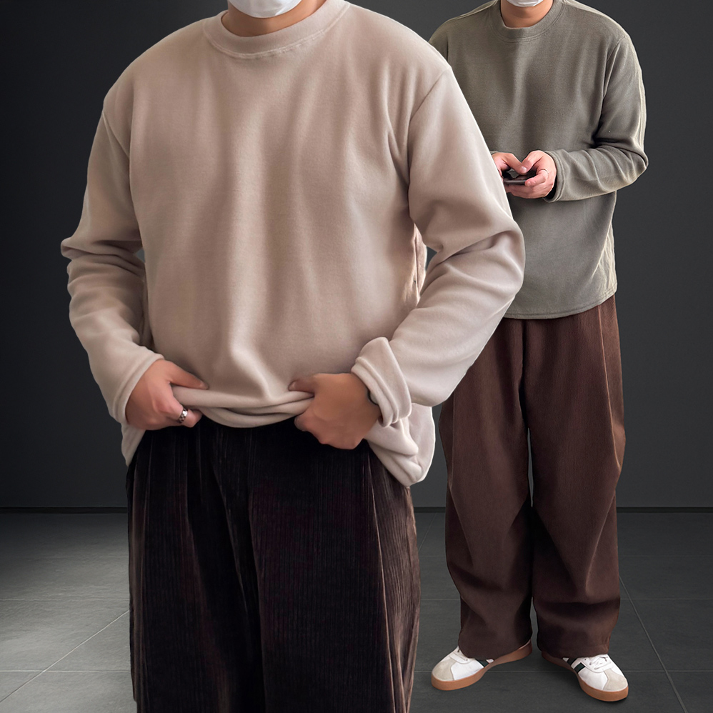 남자기모티셔츠 남자후리스 플리스티셔츠 - 상품 이미지