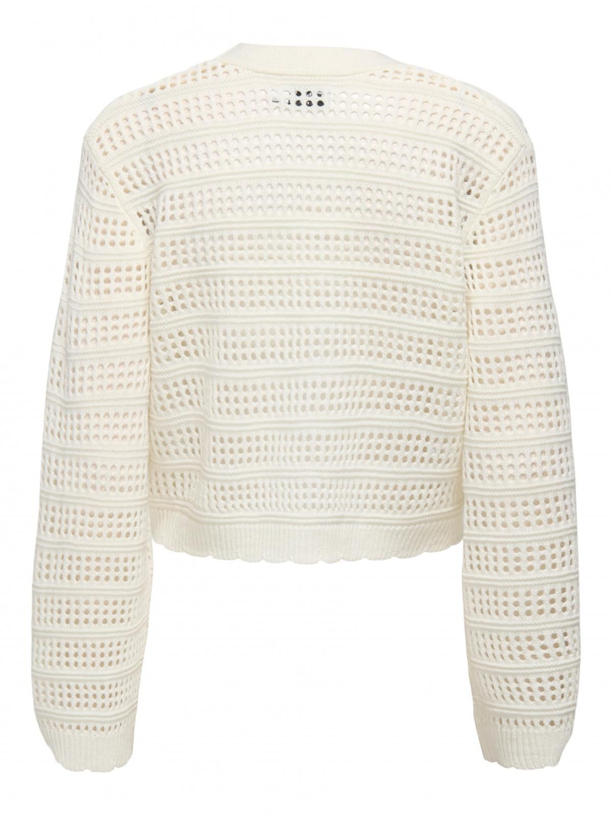 온리 크로셰 아이보리 브이넥 니트 카디건 15331337_8 WHITE / MARSHMALLOW - 상세 이미지 4
