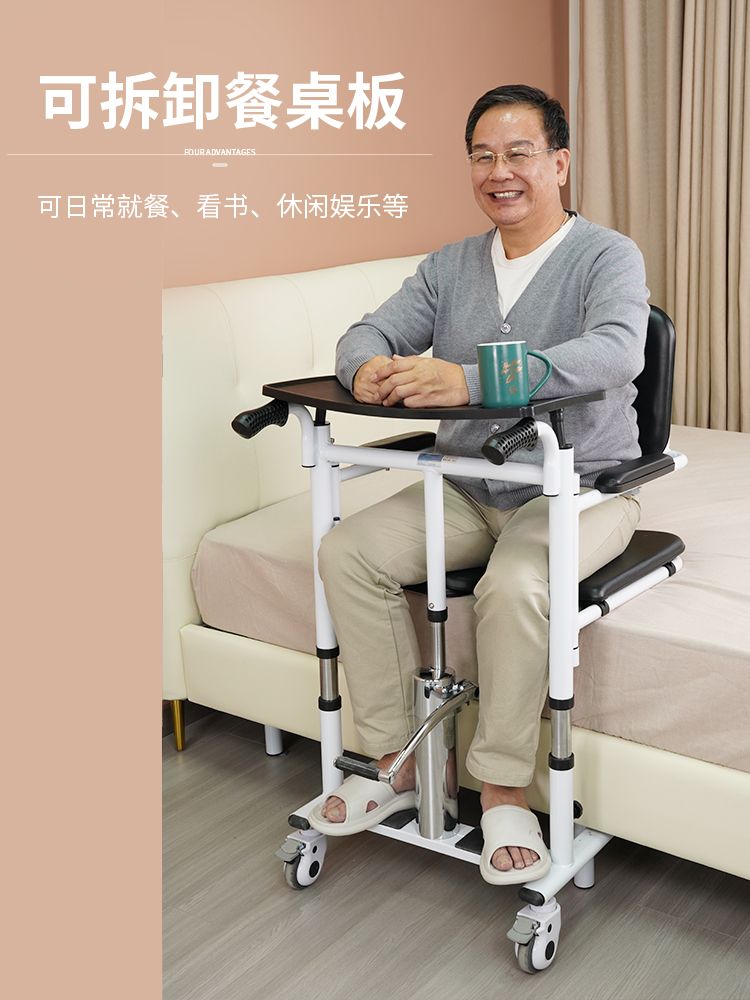 유압식 이동 경량 접이식 환자이동 보조 리프트 테이블 수동+개폐식쿠션+식탁 - 상세 이미지 3
