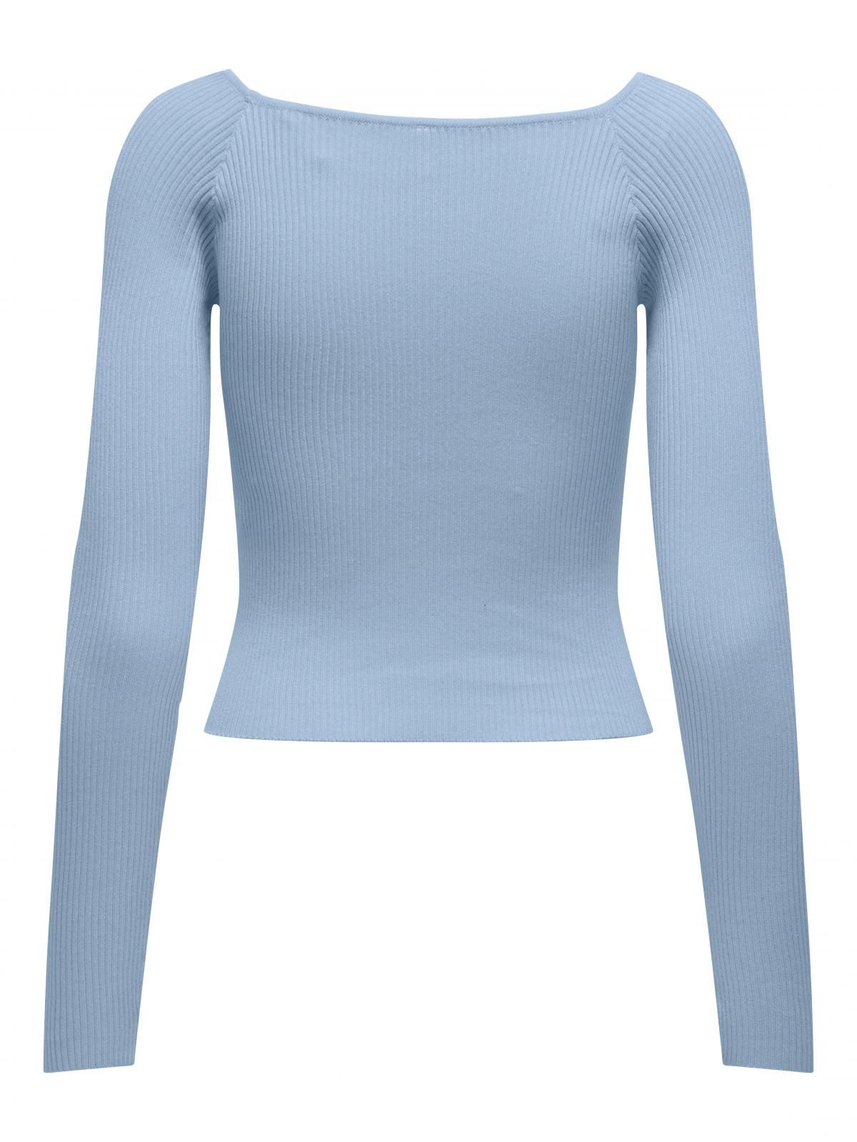 온리 테크니컬 플렉서블 크롭 보트넥 니트 15341778_3013 BLUE / SOFT CHAMBRAY - 상세 이미지 4