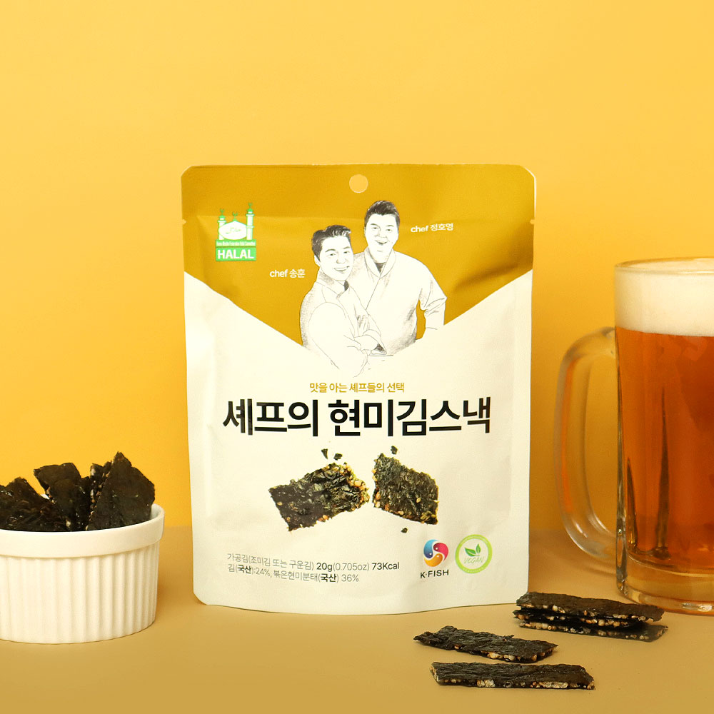4+4 제주 우도땅콩 김스낵 셰프의 현미김스낵 제주도기념품 술안주 저칼로리 간식 - 상세 이미지 4