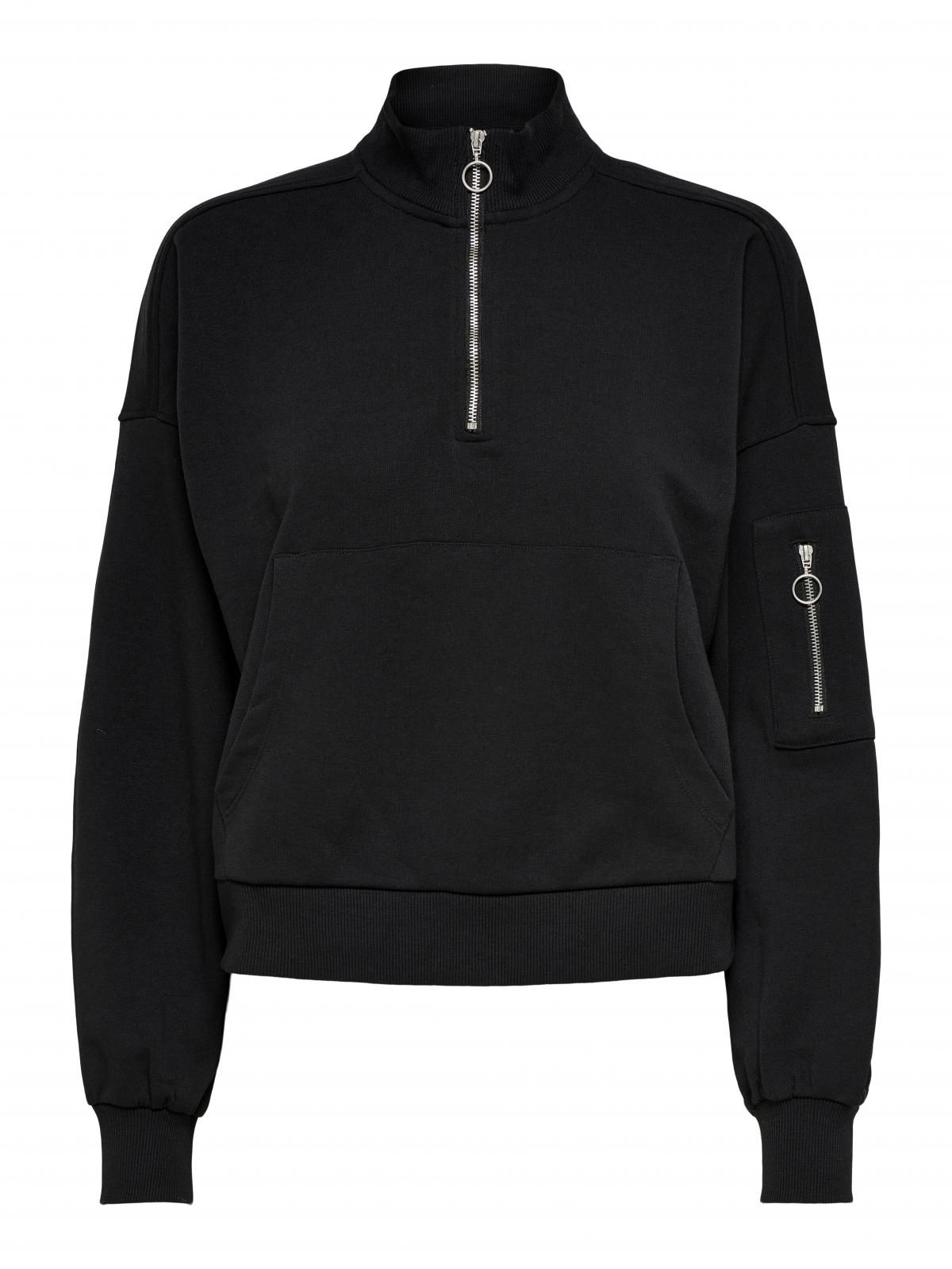 온리 테크니컬 하이넥 집업 루즈핏 맨투맨 15236602_2161 BLACK / BLACK - 상세 이미지 3