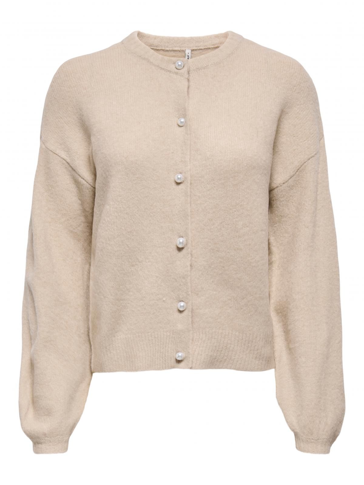 온리 베이직 플랫니트 브이넥 카디건 15242300_115_1231170 BEIGE / PUMICE STONE - 상세 이미지 3