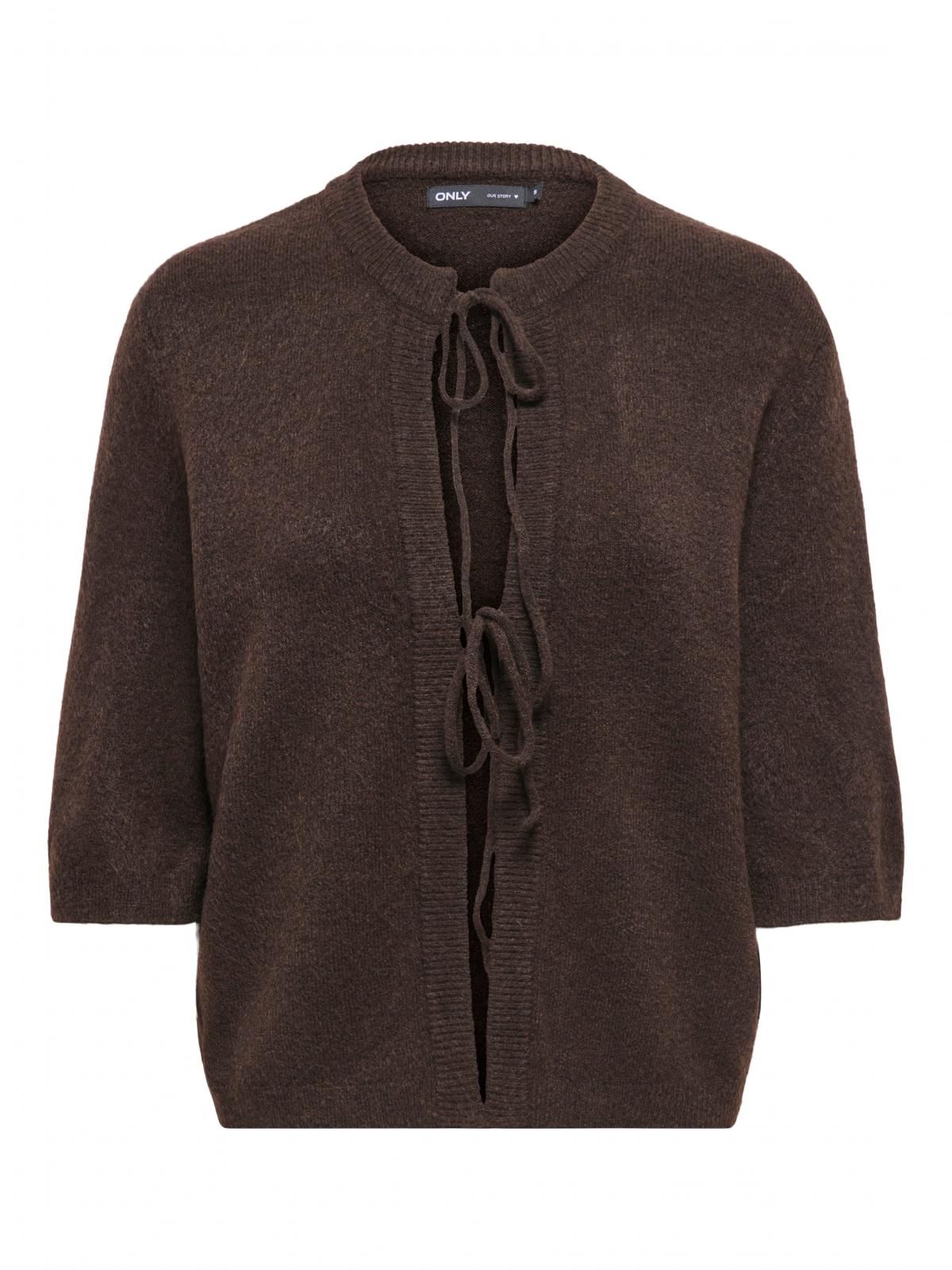 온리 프렌치 라운드넥 스트링 브라운 카디건 15368990_282_1253083 BROWN / COFFEE BEAN - 상품 이미지