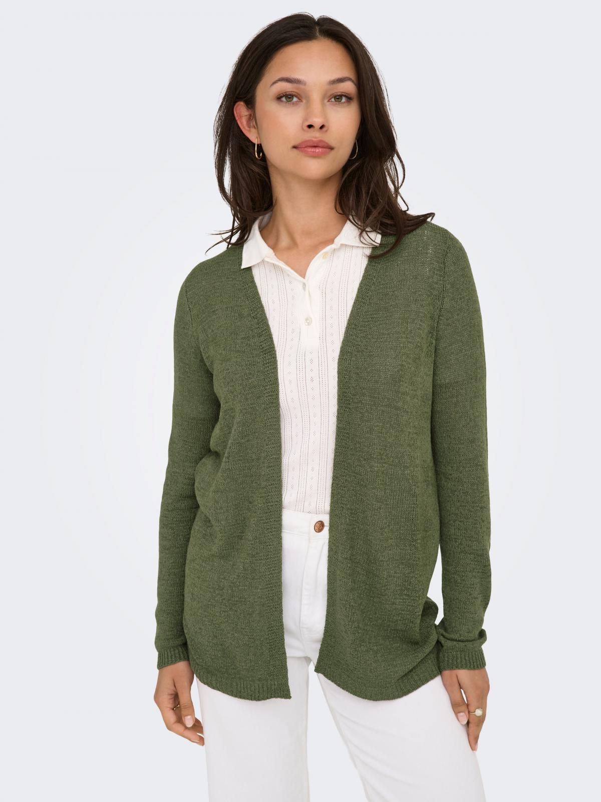 온리 베이직 브이넥 니트 카디건 15351315_4263 GREEN / KALAMATA - 상품 이미지
