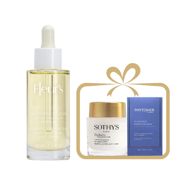 플뢰르즈 3-플라워 컨센트레이트 세럼50ml+수분크림50ml+피토메르 시트마스크 4매한박스 +샘플팩 - 메인 이미지