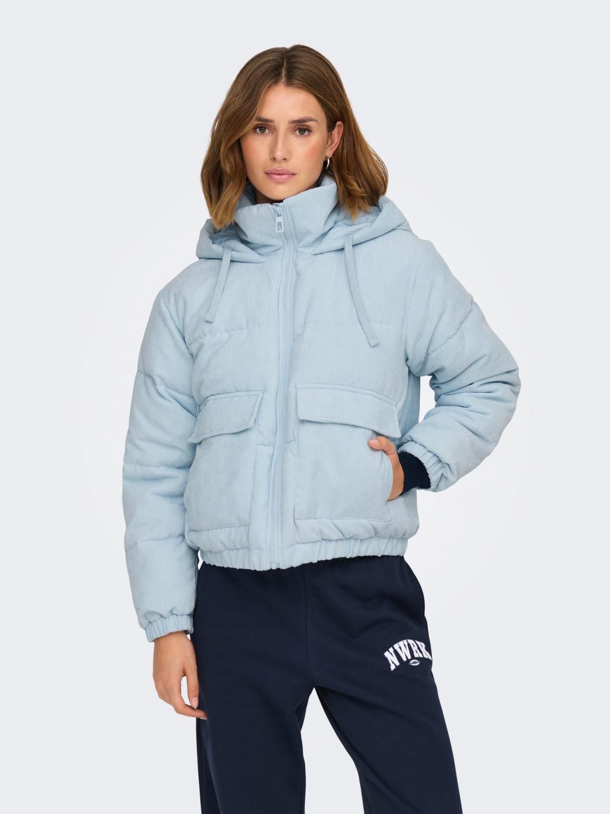 온리 코듀로이 숏 패딩 하이넥 라이트블루 15348571_1307 BLUE / BABY BLUE - 상세 이미지 2