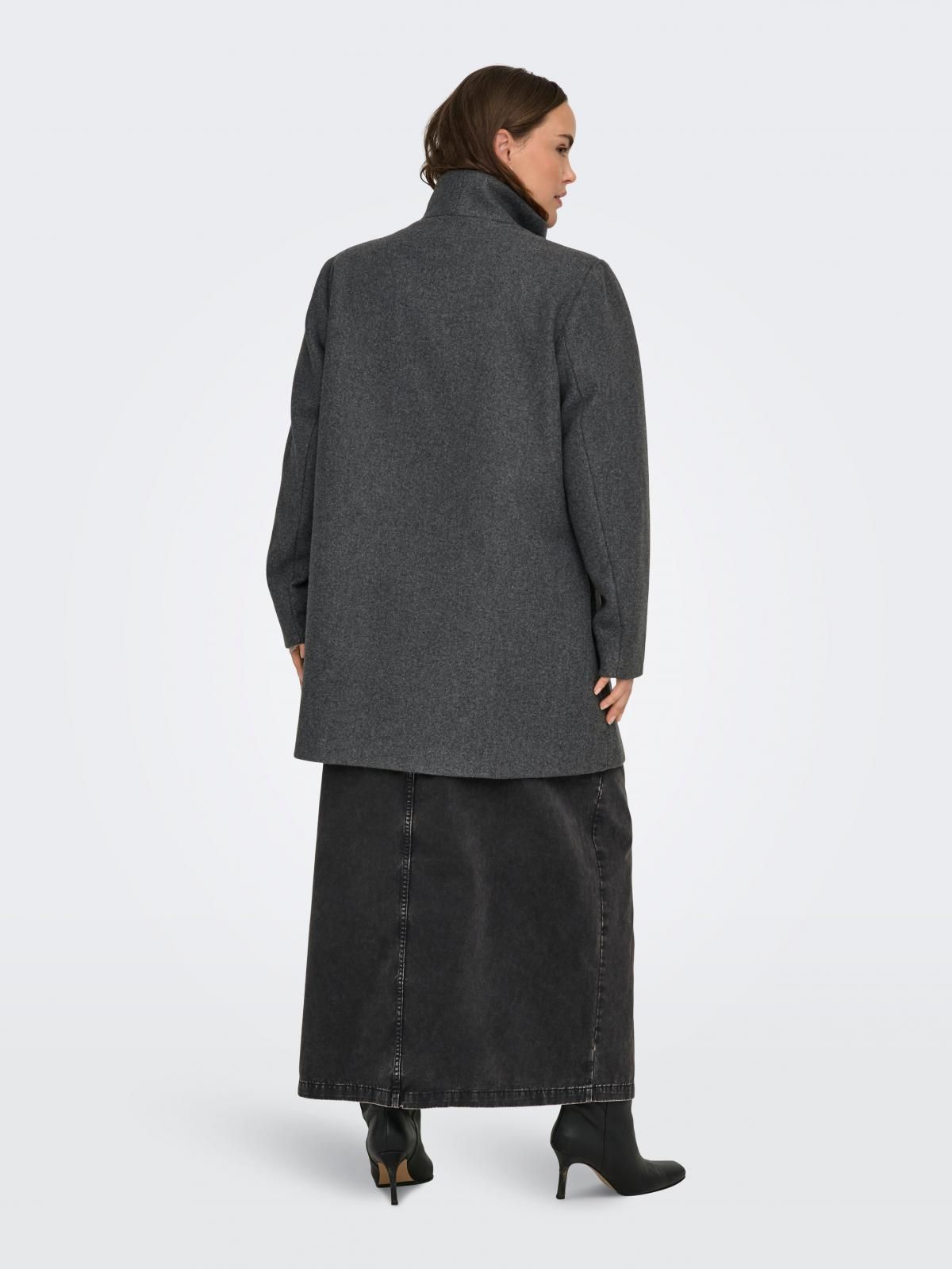 온리 빅사이즈 테크니컬 더블 코트 15370476_2383 GREY / DARK GREY MELANGE - 상세 이미지 2