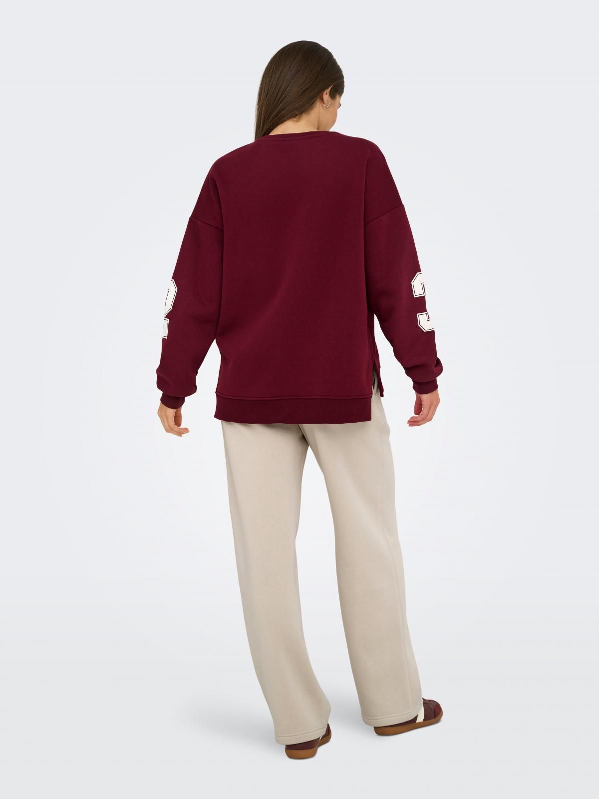 온리 캐주얼 레터링 맨투맨 버건디 드롭숄더 15352860_2059_1202849 PURPLE / CABERNET - 상세 이미지 2