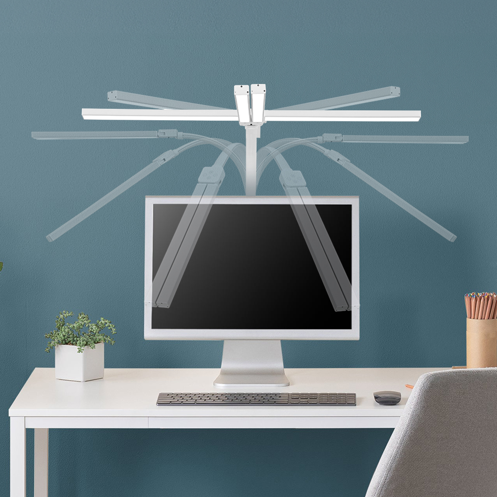 번개표 몬스터라이트 듀얼헤드 LED 스탠드 800mm 베이스 모니터조명 10단밝기 리모컨 이미지 2