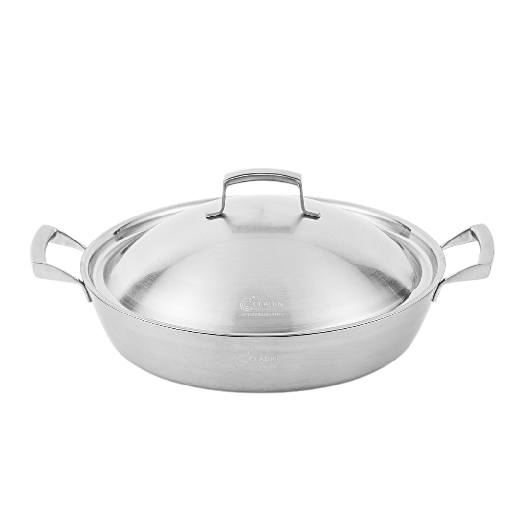 클래딘 인덕션 직화 IH 통5중 316Ti 스텐 티타니아 찜기 전골팬 28cm - 상세 이미지 4