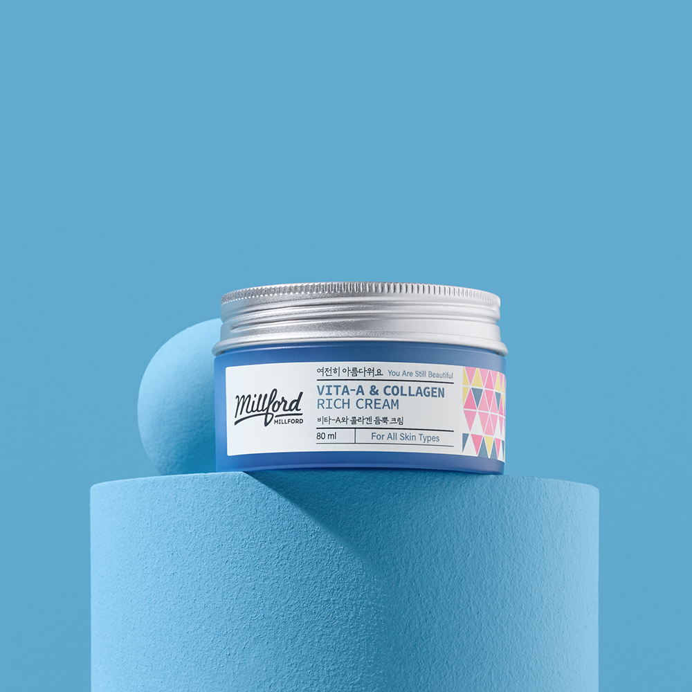 밀포드 비타민 A 콜라겐 듬뿍 주름개선 판테놀 수분 크림 80ml - 상세 이미지 2