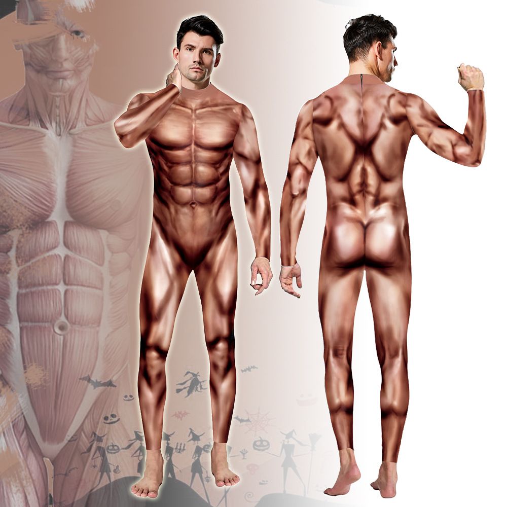 3D 근육 프린트 전신 수트 남녀 공용 커플 코스프레 - 상세 이미지 2