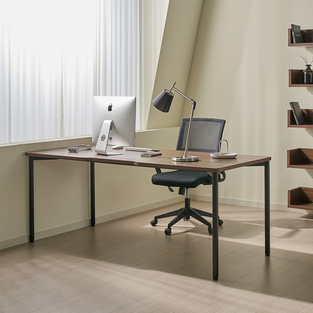 티에스퍼니처 두로 LPM 베이직 서재 데스크 1400x800mm, 화이트+사각/라이트월넛 - 상세 이미지 3