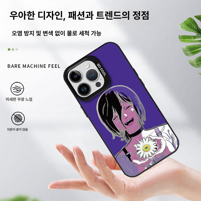 체인소 맨 레제 아이폰 케이스 스마트폰 일러스트 휴대폰 핸드폰 커버 ZHT8827 데이지 문라이트실버 투톤 iPhone 17 - 상세 이미지 5