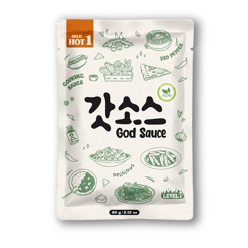 비건 갓소스 2단계 매운맛 1팩 60g 지퍼락 / 맛 선택가능 떡볶이소스 - 상세 이미지 2