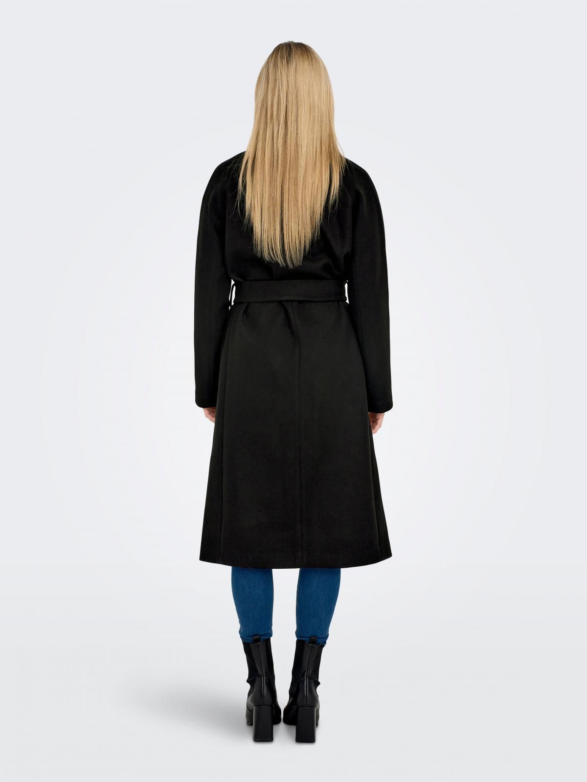 온리 블랙 하이넥 롱 벨트 코트 15234634_2161_993937 BLACK / BLACK - 상세 이미지 2
