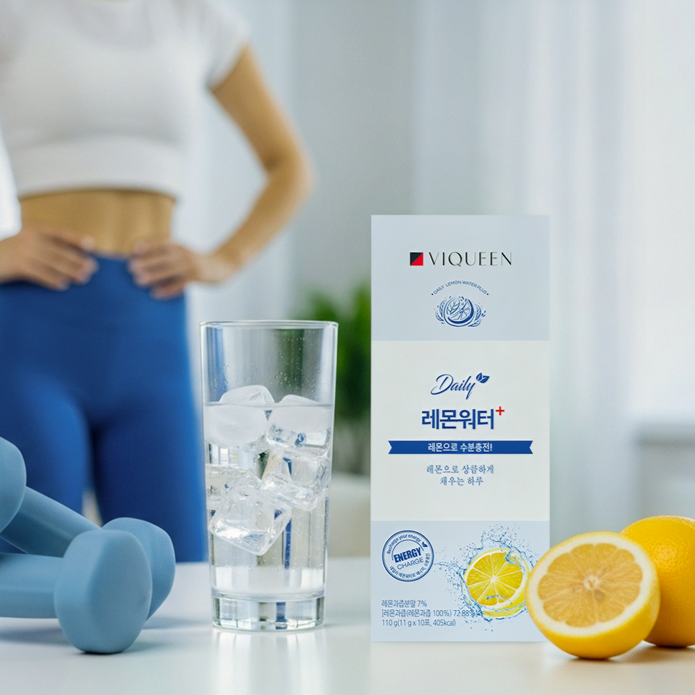 바이퀸 데일리 레몬워터 플러스 에너지 수분충전 포도당 레몬 분말 110g 10포, 1개 - 상세 이미지 3